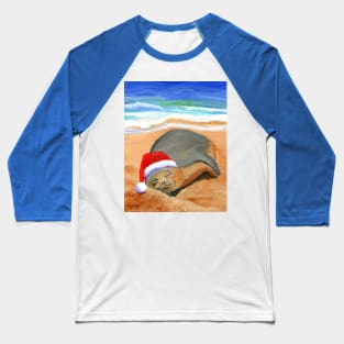 Mele Kalikimaka Hawaiian Monk Seal Baseball T-Shirt
